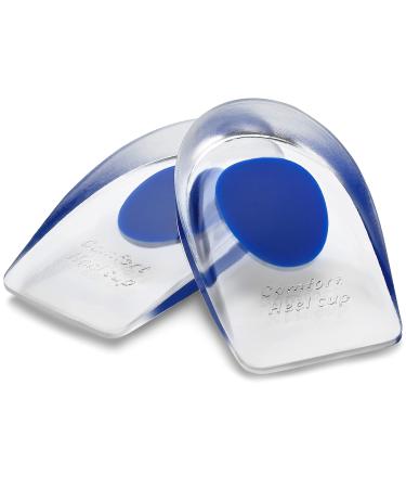 MEDCA Silicone Gel Heel Cushion Pads  Cups - Shoe Inserts for Plantar Fasciitis  Prevents Sore Heel  Bone Spur & Achilles Pain Relief for Men  US Shoe Size 7-10s Sneakers - Shoe Size 7-10