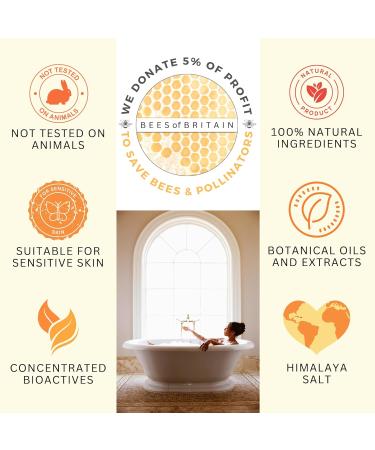 Bees of Britain 100% Natural Bathing Salt - Himalayan Salt with Lavender Honey & Chamomile | 450g | 5% Profit to Save Bees - Buy Online on GoSupps.com