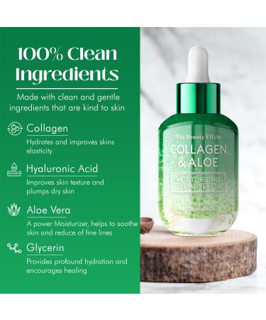 Aloe & Collagen Serum - Anti-Aging Hydrating & Skin Tightening | Korean Skin Care for All Skin Types | Paraben Free & Vegan - 1.69 Fl. Oz - Buy Online on GoSupps.com