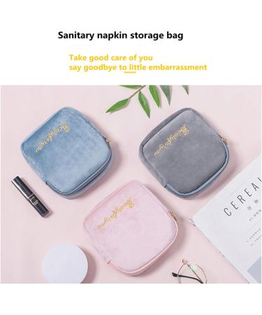 Flocking Fabric Sanitary Napkin Bag Menstrual Cup Pouch Nursing Pad Holder Washable Organizer Storage 3 Pcs (A)  - Buy Online on GoSupps.com