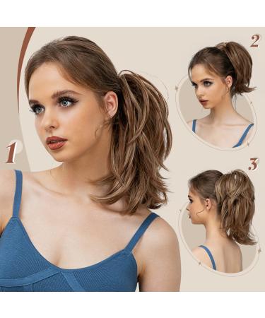 Short Messy Bun Claw Clip Hairpiece - Black/Brown Straight Fake Hair Extension - Buy Online on GoSupps.com