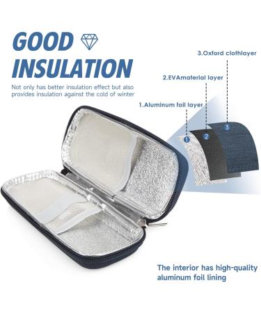 Youshares Insulin Cooling Bag - Travel Eva Insulin Pen Case & Diabetic Accessories Bag (Navy Blue) - Ideal for Diabetics - Buy Online on GoSupps.com