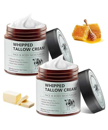 Lot de 2 cr mes de b uf au b uf pour soins de la peau nourris l'herbe avec cire d'abeille cr me hydratante profonde pour le visage et le corps baume s bac absorption rapide 240 g (Lot de 1)