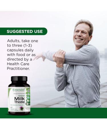 Emerald Labs European Milk Thistle - Organic Milk Thistle Extract - Supports Liver Health & Helps Maintain Natural Energy Digestion & Brain Health - 60 Vegetable Capsules (Up to 60-Day Supply) - Buy Online on GoSupps.com