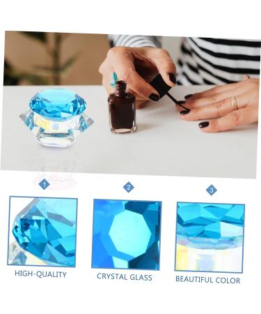 Healeved 1pc Nail Art Crystal Cup Bowl Nail Dappen Dish Stirring Cup Container with Lid DIY Tools Acrylic Nail Tools Mixing Cups Crystal Art Glass Liquid Nail Polish 7.5x6cm Blue - Buy Online on GoSupps.com