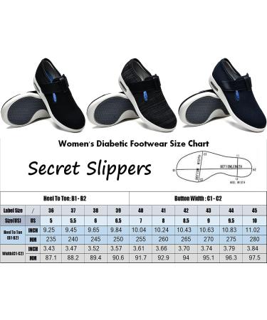 Women's Diabetic Shoes - Adjustable Closure, Extra Wide Air Cushion Sneakers | 9.5 Wide Black - Ideal for Edema, Plantar Fasciitis, Bunions - Buy Online on GoSupps.com