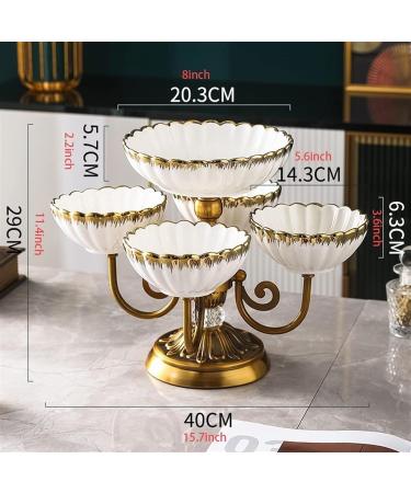 Kitchen Countertop Fruit Rack Fruit Basket Creative Fruit Bowl Crystal Glass Multi Layer Snack Candy Plate Rotatable Fruit Basket for Home Decor Handmade Artwork Fruit Trays for Party (Color : Wit - Buy Online on GoSupps.com