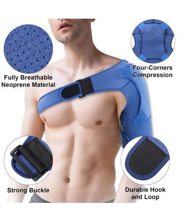 Adjustable Neoprene Shoulder Bandage for Men & Women | Compression Support for Shoulder Pain & Injuries (31-38 inches) - Buy Online on GoSupps.com