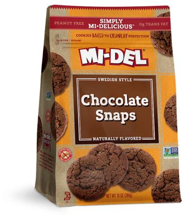 Mi-Del Chocolate Snap Cookie - Non GMO Certified, 0g Trans Fat Gluten Free Cookies (Pack of 1) Chocolate Snaps 10 Ounce (Pack of 1)