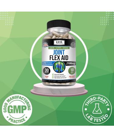 Kaya Naturals Mobility Flex Aid - Mobility Support Supplement for Men and Women - Turmeric Capsules with Glucosamine Sulfate - for Knee Support and Mobility Health - 30 Count 30 Count (Pack of 1) - Buy Online on GoSupps.com