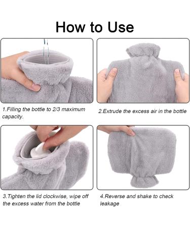 OUK Hot Water Bottle with Soft Fleece Cover - 1.5L Hand Warmer for Hot/Cold Therapy - Buy Online on GoSupps.com