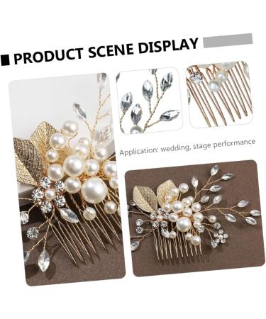 Ipetboom Beaded Hair Comb Crystal Headpiece Flower Girl Hair Clip Jewelry Comb Bride Pearl Hair Comb Bride Hairpin Hair Accessory Hair Pin Alloy Women's Man-made Pearl Accessories - Buy Online on GoSupps.com