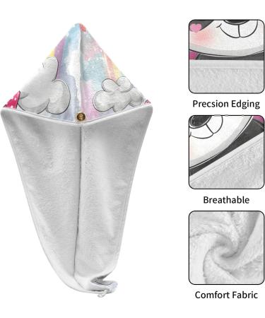 Cute Cartoon Panda Hair Towel 2 Pack - Super Absorbent Quick Dry Turbans for Women & Girls - Buy Online on GoSupps.com