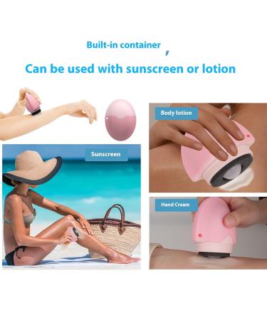 Refillable Roll-On Sponge Applicator for Sunscreen & Lotions - Travel Size Replacement Sponges Included | Perfect for Kids & Families - Light Green - Buy Online on GoSupps.com