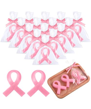 Demissle 30 Set Pink Ribbon Shaped Soaps Breast Cancer Awareness Soaps Gift Bulk Breast Cancer Awareness Month Accessories Survivors Support Party Gifts for Women Men