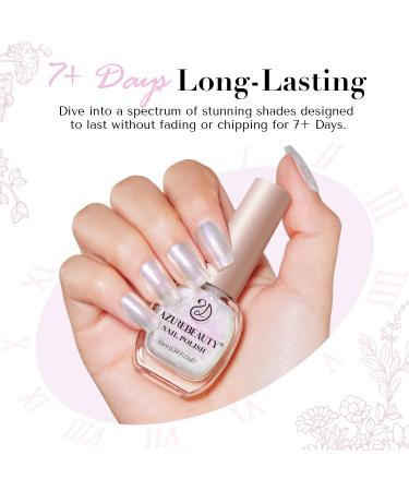 AZUREBEAUTY Vegan Shine White Nail Polish | Glitter Pearl Quick Dry Nail Enamel for DIY Manicure & Pedicure - Buy Online on GoSupps.com