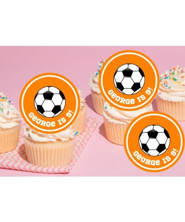 20 x Personalised Football party cupcake toppers wafer/icing uncut - (icing paper red) Red icing paper - Buy Online on GoSupps.com
