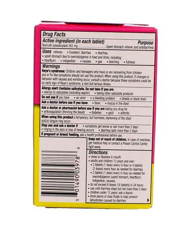 Pepto-Bismol Cherry Chewable Tablets - 30ct | Digestive Relief for 5 Symptoms - Buy Online on GoSupps.com