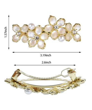 Vintage Opal French Pearl Hair Barrettes - Decorative Hair Clips for Women and Girls - Buy Online on GoSupps.com