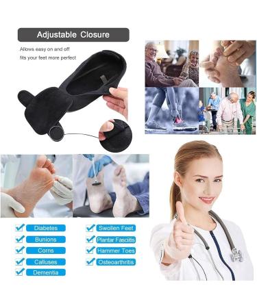 Buy Women's Adjustable Diabetic Shoes | Breathable Support for Swollen Feet | Ideal for Pregnancy & Edema - Size 6B Black - Buy Online on GoSupps.com