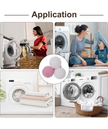 uxcell 4pcs Reusable Laundry Dryer Balls - Vinyl Drying Balls to Reduce Wrinkles Static & Drying Time - Eco-Friendly Fabric Softener - White & Pink - Buy Online on GoSupps.com
