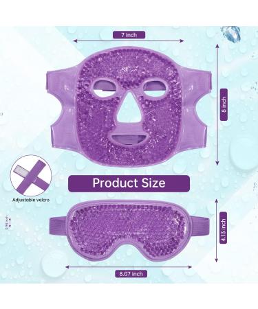 Reusable Ice Face Mask & Gel Eye Mask for Puffiness, Dark Circles, and Headaches - Purple - Buy Online on GoSupps.com