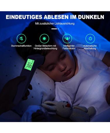 Buy Fieberhermometer Contactless Thermometer - Digital Infrared for Babies & Adults | Fever Alarm & 35 Memory Recall | Accurate LCD Display - Buy Online on GoSupps.com