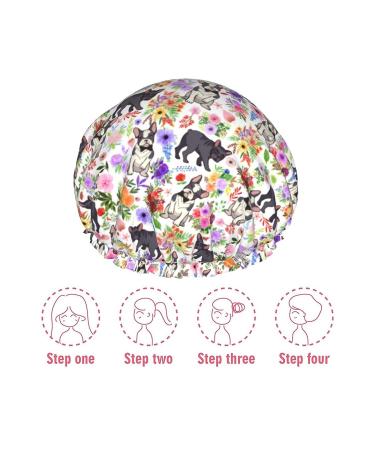 Cute French Bulldog Shower Cap - Waterproof Bath Cap for Men and Women - Reusable Hair Cap - Buy Online on GoSupps.com