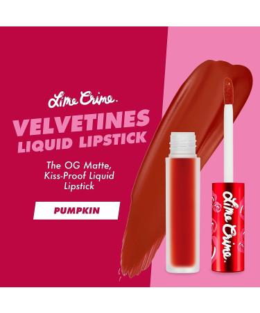 Lime Crime Velvetines Liquid Matte Lipstick in Pumpkin - Bold & Long-Lasting Brick Red Shade for All-Day Wear - Buy Online on GoSupps.com