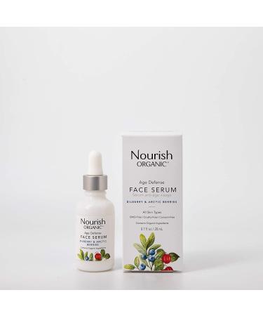 Nourish Organic Age Defense Face Serum | GMO-Free, Cruelty Free & Fragrance Free - 0.7oz - Buy Online on GoSupps.com