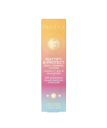 Pacifica Beauty Mattify & Protect Daily Priming Lotion SPF 35 - Vegan & Cruelty-Free with Vitamin C, Zinc, Niacinamide - Buy Online on GoSupps.com
