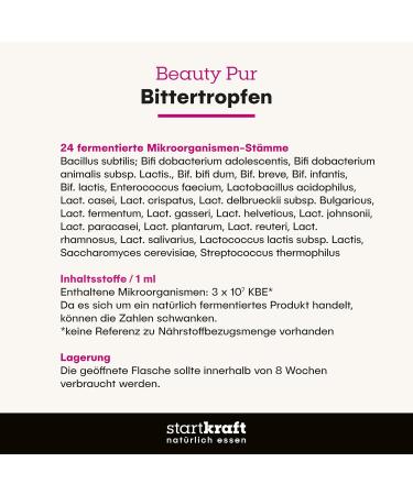 Starting Force Beauty PUR 50ML Bitter Drops - Vegan Alcohol-Free 24 Fermented Microorganisms Gluten & Lactose-Free No Artificial Additives - Buy Online on GoSupps.com