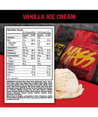 Mutant Mass Weight Gainer Protein Powder with Whey Isolate, Casein Protein Blend - Strawberry Banana (2.27 Kg) - Buy Online on GoSupps.com