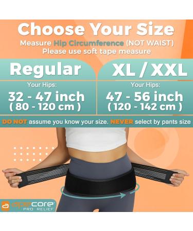 Buy Sacroiliac Hip Belt for Sciatica & Lower Back Pain Relief | Adjustable Grey Hip Brace for Men & Women (32-47 inch - Buy Online on GoSupps.com