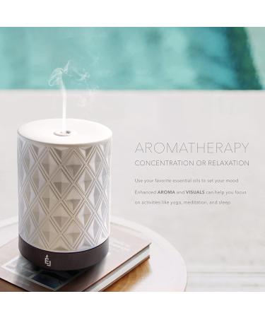 Large Room White Ceramic Essential Oil Diffuser - 250ml Aromatherapy Diffuser with 4 Timers, 7 Night Lights, and Auto Off Function - Ideal for Home Gift - Buy Online on GoSupps.com