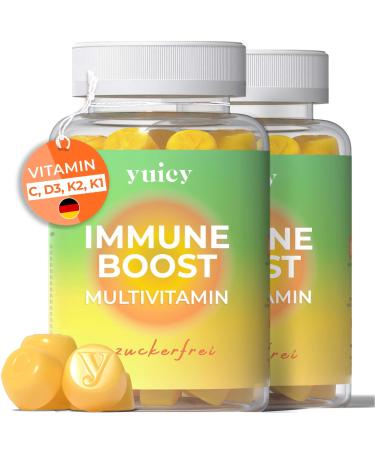 Yuicy immune boost multivitamin gummy bears.High -dose immune boost.Strengthen the immune system with vitamin D3 C K2 K1 + 16 micronutrients.120 rubber.120 immune boost rubber - double pack