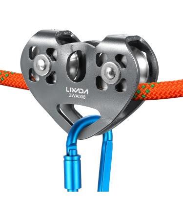 Lixada 30KN Tandem Speed Zip Line Pulley for Cable Backyard Zipline - Holds Up to 6700lbs - Grey | Perfect for Hauling, Rigging, and Commercial Use - Buy Online on GoSupps.com