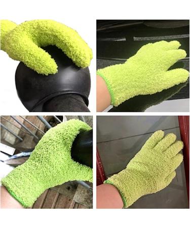 Microfibre Cleaning Gloves Car Care Window Cleaning Dusting Tool Reusable Cleaning Gloves (Color : Grass Green Size : 1pc) 1pc Grass green - Buy Online on GoSupps.com