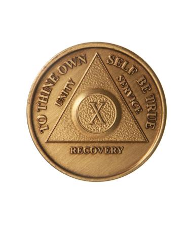 10 Year Bronze AA (Alcoholics Anonymous) - Sober / Sobriety / Birthday / Anniversary / Recovery / Medallion / Coin / Chip