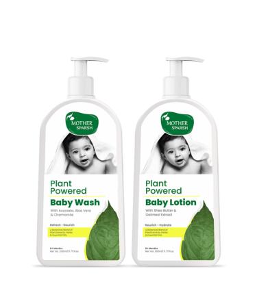 Plant Powered Natural Baby Lotion and Baby Wash (200ml Each)