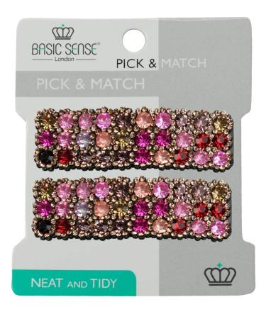 Shiny Diamante Rhinestone Rectangular Shape Snap Hair Clips Wedding Bridal Accessories Multi