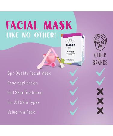 Pamper Day Jelly Mask Facial Kit - Peel Off Face Mask Bundle with 10 Fruit Masks, Silicone Brush, Mixing Bowl, Spatula & Spoon - Buy Online on GoSupps.com