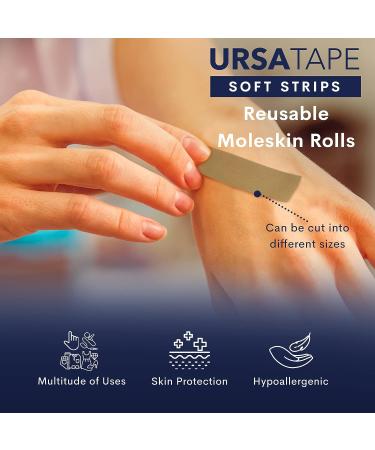 URSA Tape Stretchy Moleskin Fabric Roll - Heavy-Duty No-Residue Fashion and Body Tape - Beige 100x15cm - Buy Online on GoSupps.com