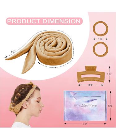 Heatless Lock Winder & Curl Band Set - Non-Slip DIY Hair Curler for Medium Long Hair (Khaki) - Buy Online on GoSupps.com