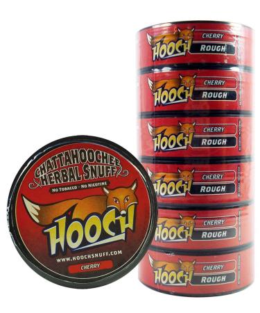 (6) Six Chattahoochee Hooch Herbal Snuff Cans 1.2oz/34g - Cherry - Rough - No Tobacco No Nicotine