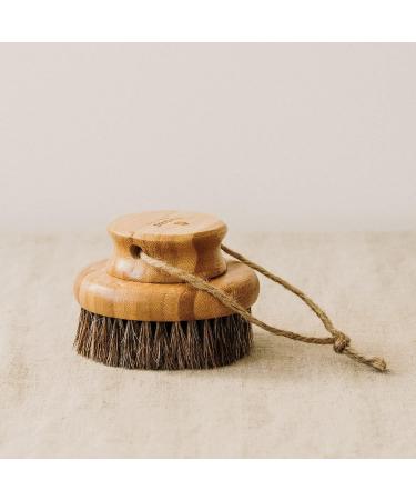 Hydrea London Round Body Brush for Dry Brushing - Exfoliate, Remove Dead Skin, Reduce Cellulite - Natural Bristles for Lymphatic Drainage - Buy Online on GoSupps.com