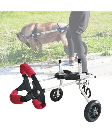 Adjustable Wheels Dog Wheelchair Cart Pet Wheelchair Lightweight Dog Cart for Hind Leg Rehabilitation Suitable for Dogs Weighing 1-3kg (2.2-6.6ib)