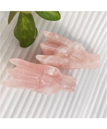 2pcs Handwork Natural Rose Crystal Dragon Pink Quartz Stone and Crystals Natural Luster - Buy Online on GoSupps.com
