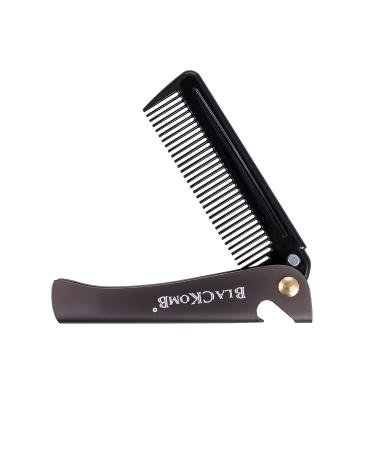 Blackomb Foldable Beard Comb - Stainless Steel Folding Hair Comb with Bottle Opener | Durable Silver Men's Comb - Buy Online on GoSupps.com