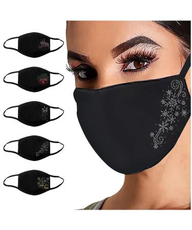 Lulupi face mask Christmas mask 3D Christmas washable mask cotton fabric mouth and nose protection nose clips breathable fabric mask everyday mask Christmas motif multifunctional scarf neckerchief